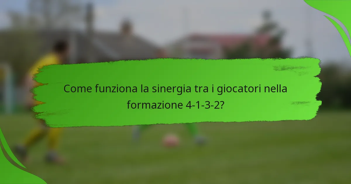 Come funziona la sinergia tra i giocatori nella formazione 4-1-3-2?